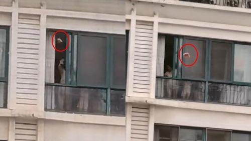 小区窗户前吃瓜,窗户前瓜香四溢的温馨时光